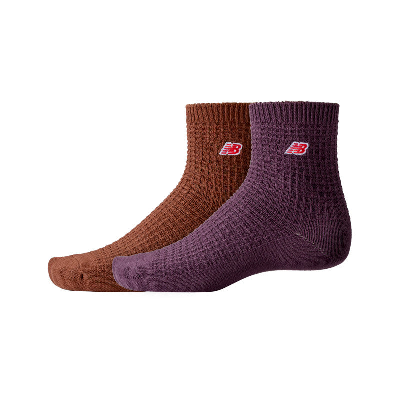 Waffle Knit Ankle Socks 2 Pack