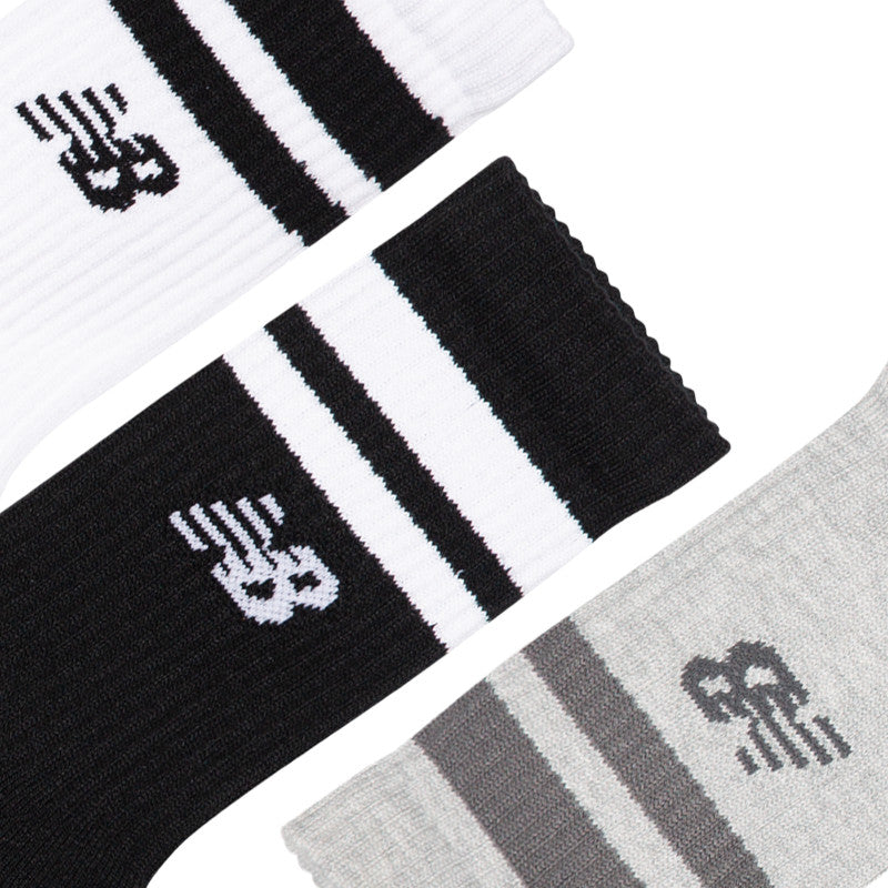 Active Lifestyle Striped Crew Socks 3 Pack